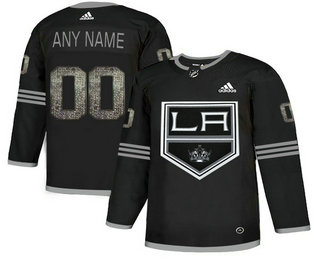 Kings Black Shadow Logo Print Men's Customized Adidas Jersey