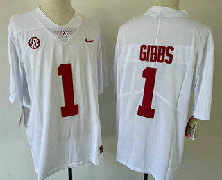 Men's Alabama Crimson Tide #1 Jalen Hurts Limited White College Football Jersey