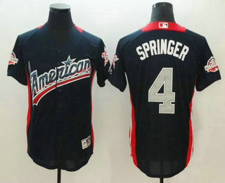 Men's American League Houston Astros #4 George Springer Navy Blue 2018 MLB All-Star Game Home Run Derby Player Jersey