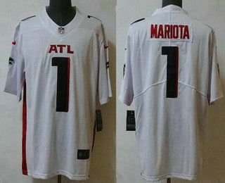 Men's Atlanta Falcons #1 Marcus Mariota Limited White Vapor Jersey