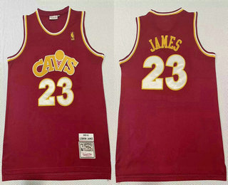 Men's Cleveland Cavaliers #23 LeBron James 2015-16 Red Hardwood Classics Soul Swingman Throwback Jersey