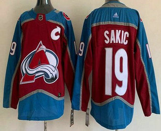 Men's Colorado Avalanche #19 Joe Sakic Red Authentic Jersey