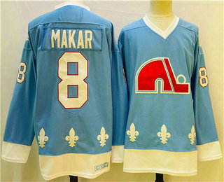Men's Colorado Avalanche #8 Cale Makar Blue Throwback Stitched NHL CCM Jersey