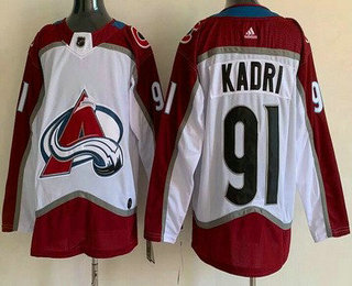 Men's Colorado Avalanche #91 Nazem Kadri White Authentic Jersey
