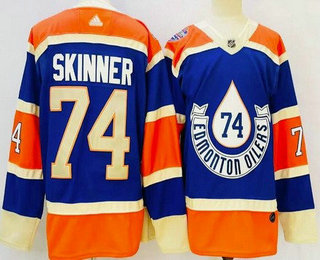 Men's Edmonton Oilers #74 Ethan Bear Blue 2023 Heritage Classic Authentic Jersey
