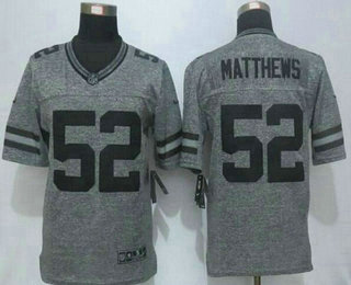 Men's Green Bay Packers #52 Clay Matthews Nike Gray Gridiron 2015 NFL Gray Limited Jersey