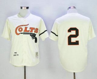 Men's Houston Colt .45s #2 Nellie Fox 1964 Cream Thorbwack Jersey