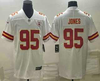Men's Kansas City Chiefs #95 Chris Jones White 2017 Vapor Untouchable Stitched NFL Nike Limited Jersey