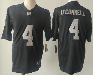 Men's Las Vegas Raiders #4 Aidan OConnell Black 2023 FUSE Vapor Limited Stitched Jersey