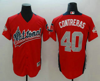 Men's National League Chicago Cubs #40 Willson Contreras Red 2018 MLB All-Star Game Home Run Derby Player Jersey
