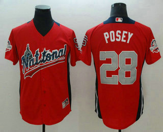 Men's National League San Francisco Giants #28 Buster Posey Red 2018 MLB All-Star Game Home Run Derby Player Jersey