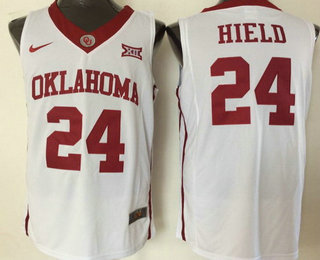 Men's Oklahoma Sooners #24 Buddy Hield White Nike College Basketball Swingman Jersey