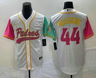 Men's San Diego Padres #44 Joe Musgrove White NEW 2023 City Connect Cool Base Stitched Jersey 02