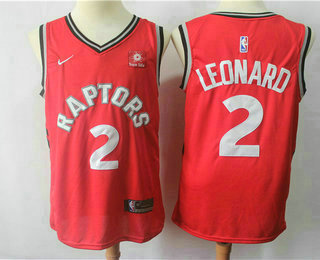 Men's Toronto Raptors #2 Kawhi Leonard Red 2018 Nike Swingman Sun Life Stitched NBA Jersey