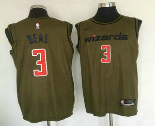 Men's Washington Wizards #3 Bradley Beal Olive Stitched Nike Swingman Jersey
