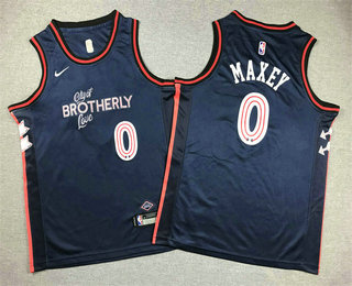 Youth Philadelphia 76ers #0 Tyrese Maxey Navy 2023 City Icon Swingman Jersey